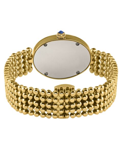 Montre quartz Femme Piazza Navona en cuir & diamants dorée