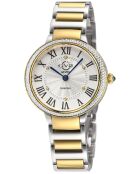 Montre Rome Femme quartz en acier & diamants bicolore