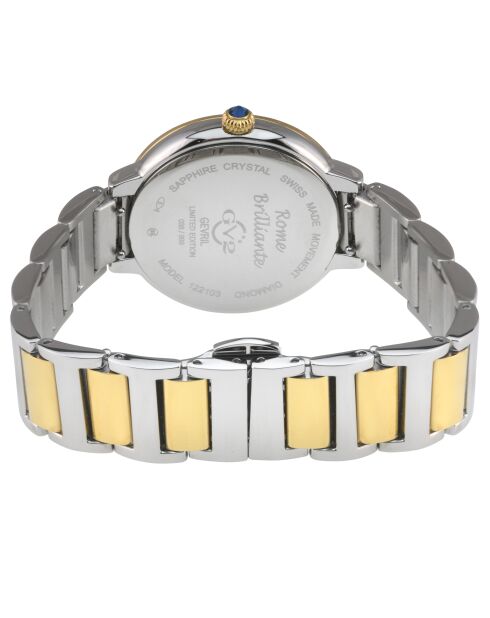 Montre Rome Femme quartz en acier & diamants bicolore