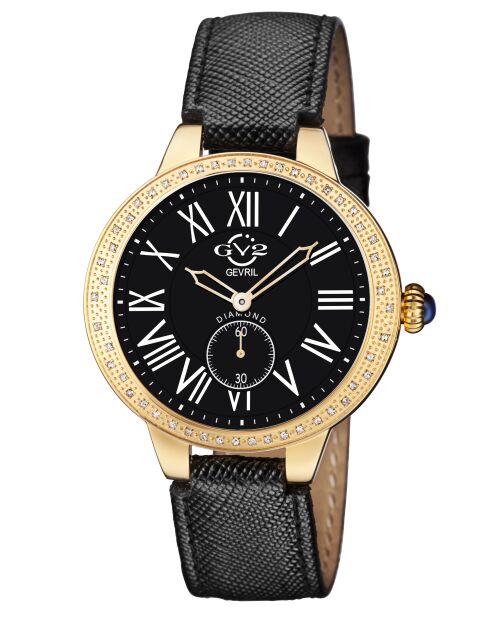 Astor Damenuhr aus schwarzem Leder