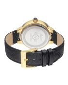 Astor Damenuhr aus schwarzem Leder