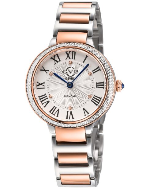 Montre Rome Femme quartz en Acier & diamants bicolore