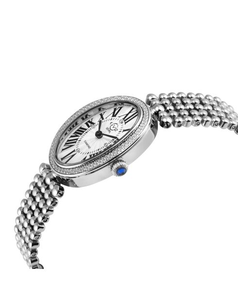 Piazza Navona Quarzuhr für Damen aus Stahl und silbernen Diamanten