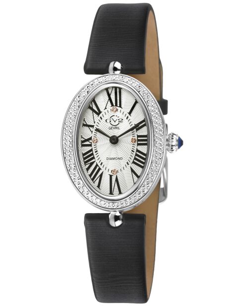 Orologio al quarzo da donna Piazza Navona in pelle e diamanti neri