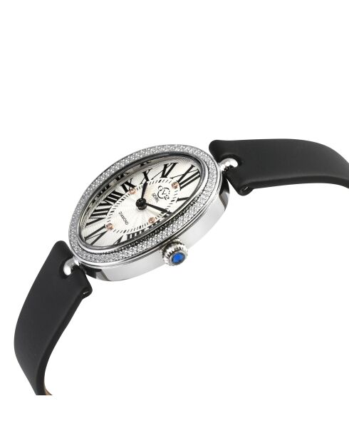 Orologio al quarzo da donna Piazza Navona in pelle e diamanti neri