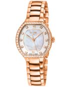 Montre Femme quartz Lugano en acier & diamant rose doré