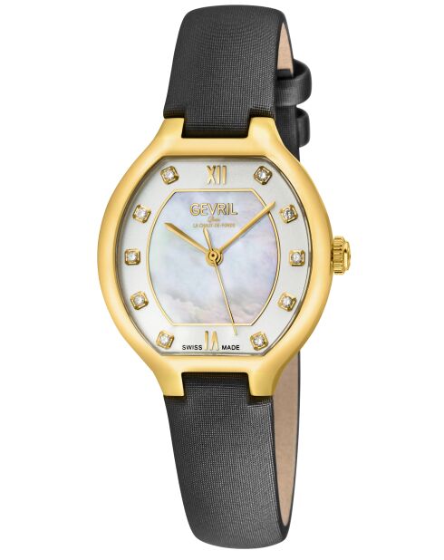 Orologio da donna in pelle nera e diamanti