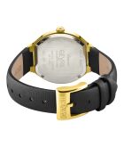 Reloj negro de mujer en piel y diamantes