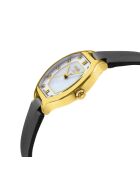 Reloj negro de mujer en piel y diamantes