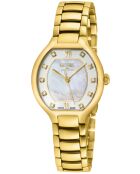 Montre Femme quartz Lugano en acier & diamant dorée