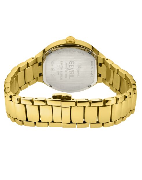 Montre Femme quartz Lugano en acier & diamant dorée