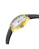 Reloj de cuarzo Lugano para mujer en piel y diamante negro