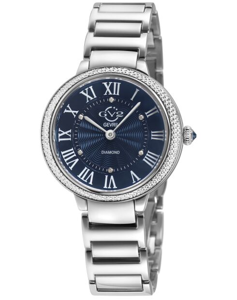 Rome kwartshorloge voor dames in staal en zilveren diamanten