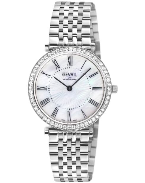 Montre Femme en acier & diamant argentée