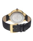 Astor Damenuhr aus schwarzem Leder