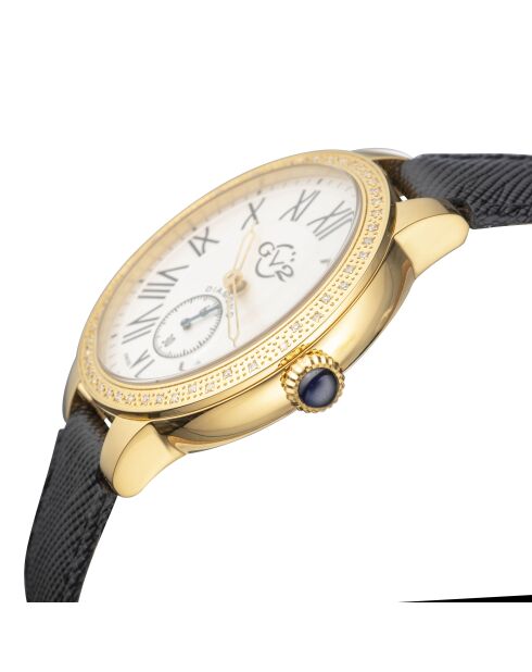 Astor Damenuhr aus schwarzem Leder