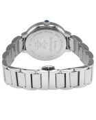 Rome kwartshorloge voor dames in staal en zilveren diamanten