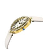 Piazza Navona Quarzuhr für Damen aus beigem Leder und Diamanten