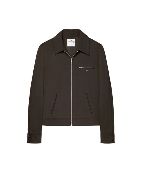 Veste Signature rétro en twill Marron Boue