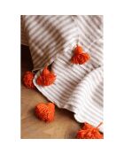 Nappa scozzese berbera a righe tortora - 250x150cm