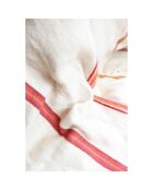 Berberdecke mit weißem Pompon und rosa Streifen - 300x200cm