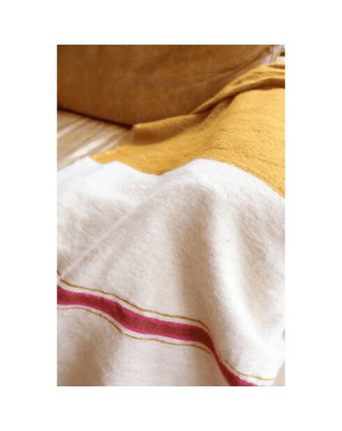 Plaid berbère pompon bicolore - 300x200cm