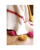 Plaid berbero con pompon bicolore - 250x150cm