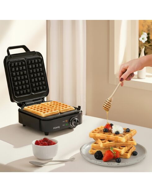Gaufrier compact noir