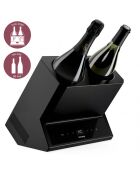 Lvx28 zwarte wijnkoeler met 2 flessen