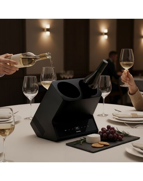 Lvx28 Schwarzer Weinkühler für 2 Flaschen