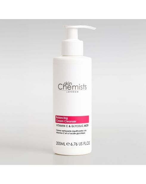 Crème nettoyante équilibrante à la vitamine C et à l'acide glycolique 200 ml