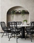Set di 4 sedie Sapporo in rattan nero