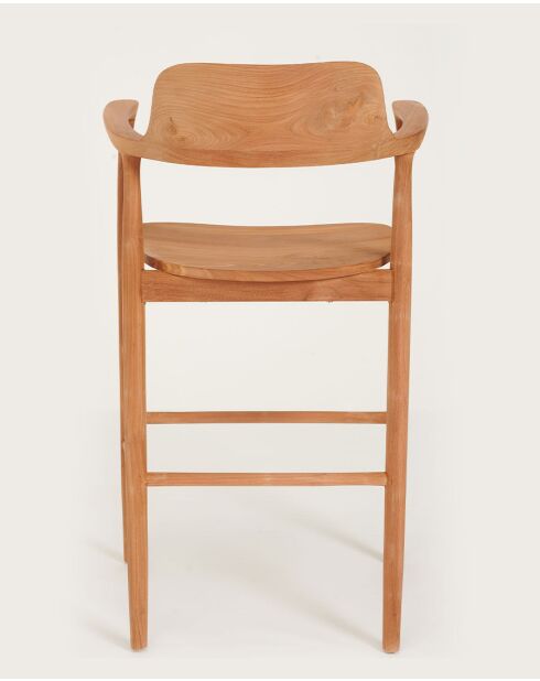 Singo - Chaise de bar en teck massif 59x60x108 cm