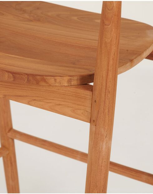 Singo - Chaise de bar en teck massif 59x60x108 cm