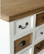 Inda - Grand buffet blanc et naturel en Mindy massif 160 cm