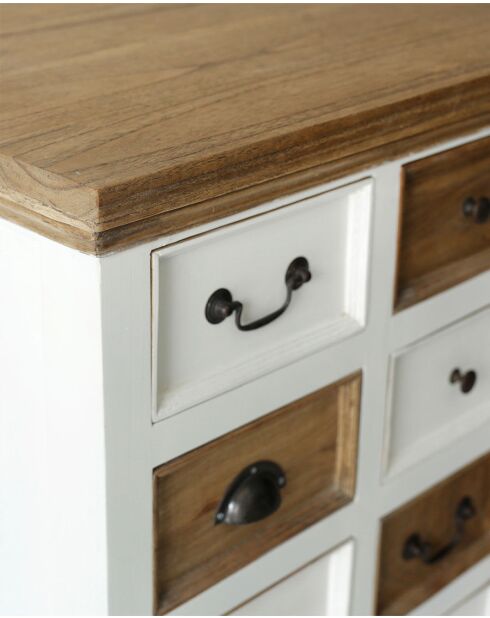 Inda - Grand buffet blanc et naturel en Mindy massif 160 cm