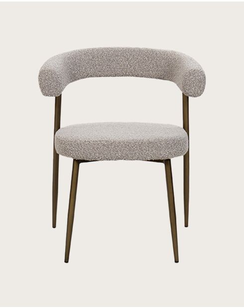 Set di 4 sedie Agda in tessuto e gambe in metallo