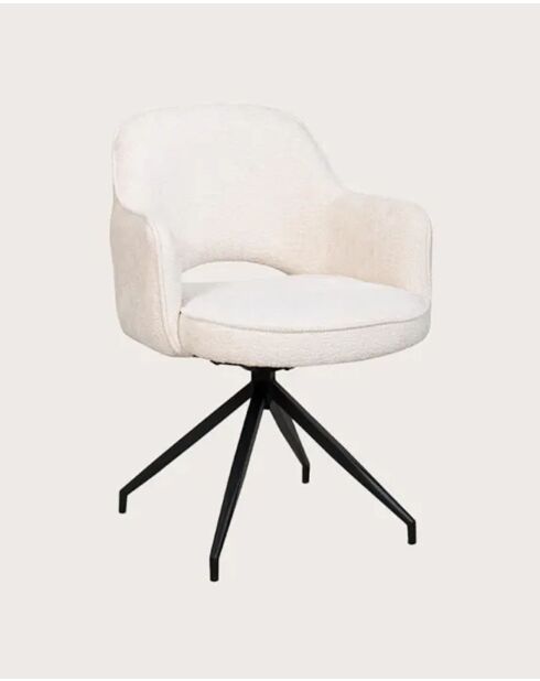 2 Chaises Elba en tissu beige et pieds métal 70x72x94cm