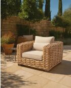Weaverly - Fauteuil de jardin en rotin tressé 110x90x70cm
