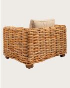 Weaverly - Fauteuil de jardin en rotin tressé 110x90x70cm