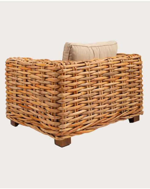 Weaverly - Fauteuil de jardin en rotin tressé 110x90x70cm