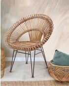 Chiang Mai - Fauteuil rond en rotin tressé 82x74 cm