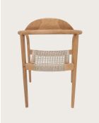 Set di 2 sedie Kima in teak massello e corda beige