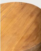 Brickle - Mesita redonda de madera maciza de teca