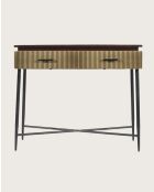 Moon - Console finition laiton vieilli 90 cm