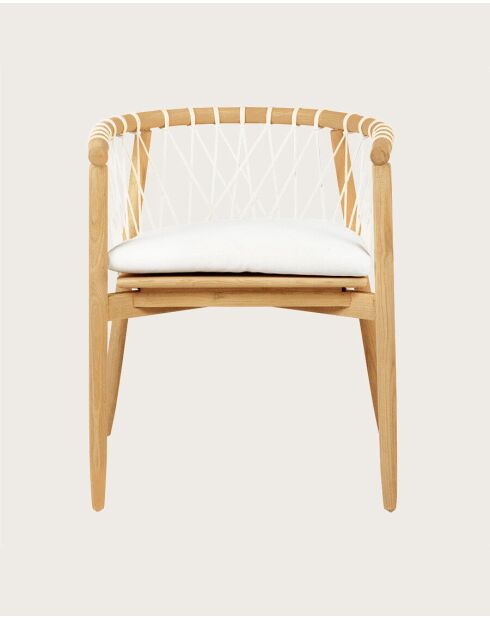 Nala - Chaise en teck massif et cordage blanc