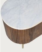 Céline - Mueble de TV de madera de mango con tapa de mármol 150 cm