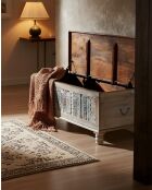 Viva - Baúl de madera maciza tallada de 120 cm