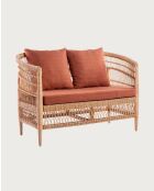 Lusso - 2-Sitzer-Gartensofa aus Rattan, abnehmbares Kissen