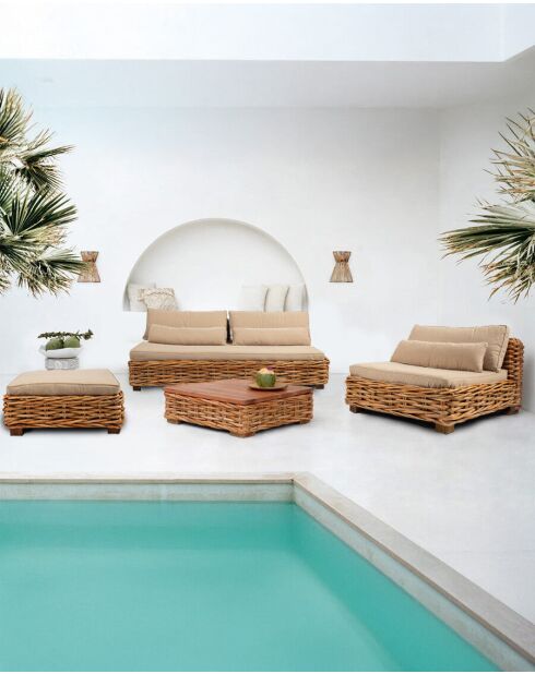 Sunda - Salon de jardin en rotin tressé 240cm